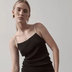 St Agni 90s Knit Tencel Square Neck Tank Top